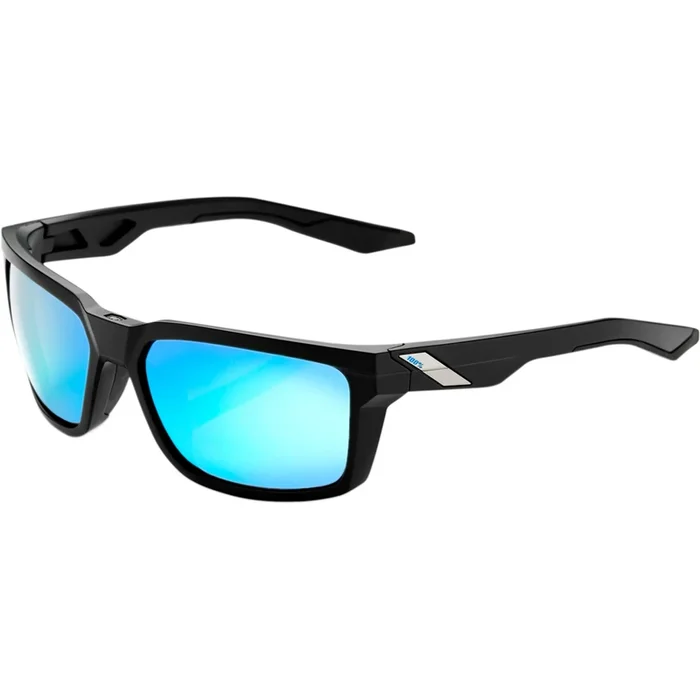 100% 2610-1092 61030-019-75 Daze Sunglasses matte black – blue mirror