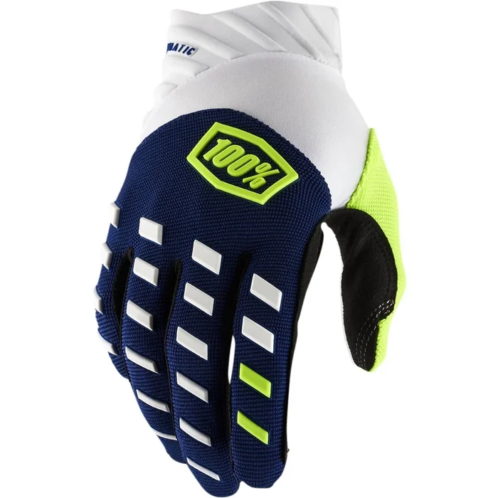 100% Airmatic Gloves – Navy/White – Small [MPN: 10000-00015]