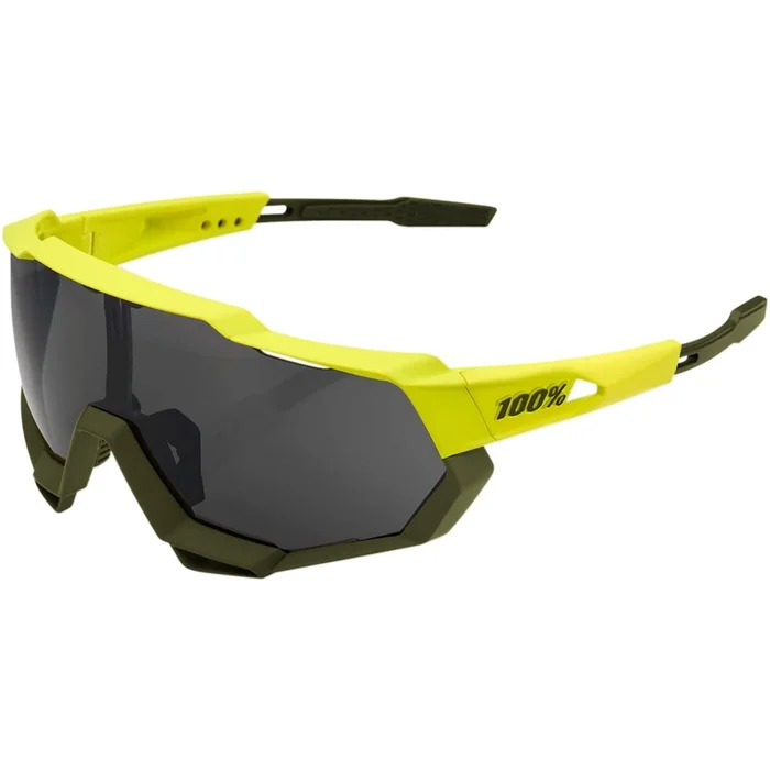 100% Speedtrap Sunglasses – Yellow – Black Mirror Lens 61023-004-61