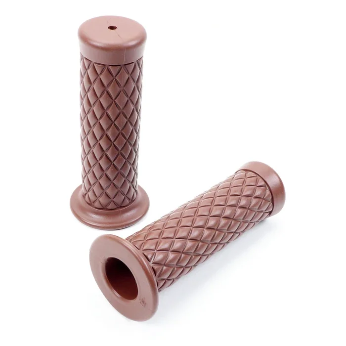 2FastMoto 1 ” Motorcycle Light Brown Retro Diamond Pattern Grip Pair [MPN: 01-23126br]