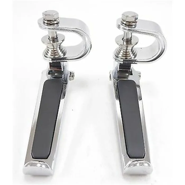 2FastMoto Folding Adjustable Foot Rest Pegs Chrome with Rubber Insert – Pair [MPN: 50-85408]