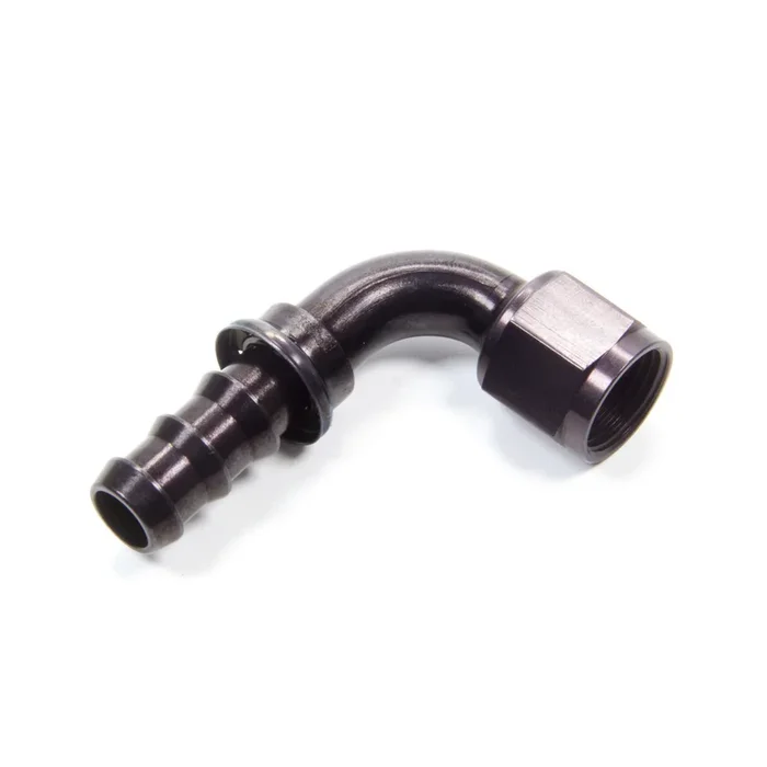 Aeroquip AQP Socketless 90 Degree 10 AN Hose Barb to 10 AN Female Hose End – Black