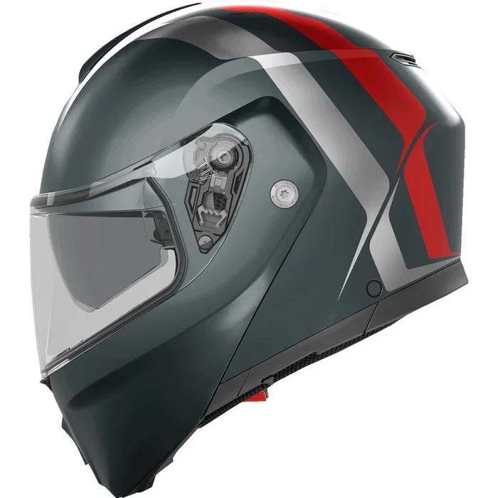 AGV Helmets Streetmodular Helmet – Resia – Matte Gray/Silver/Red – XL 2118296002006XL