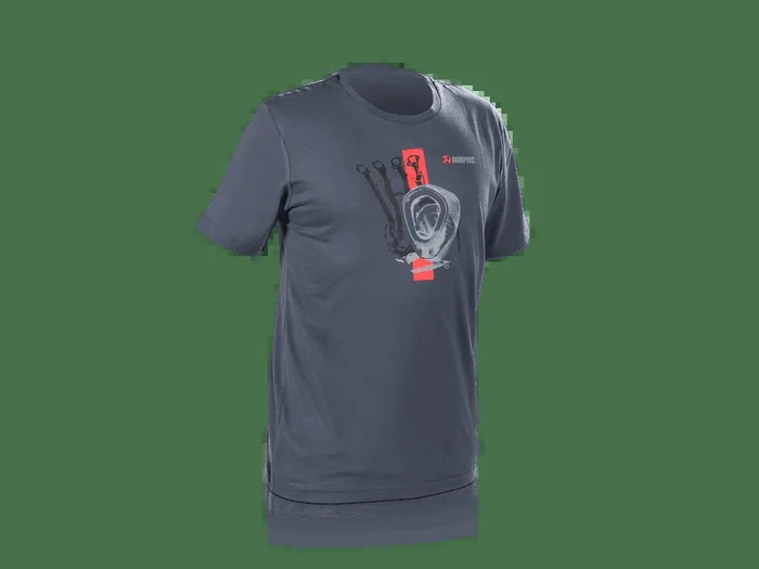 Akrapovič Lifestyle T-shirt Red Strip Men’s Blue-Grey