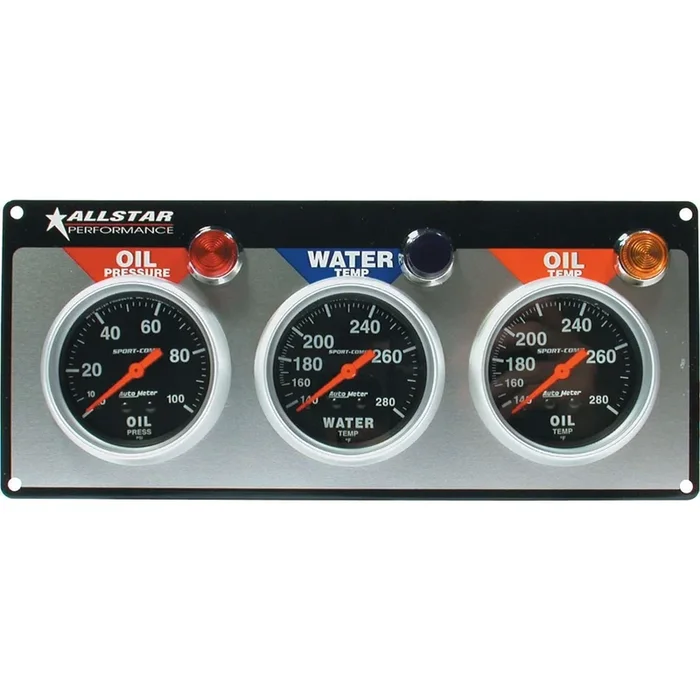 Allstar Performance Auto Meter Sport-Comp 3 Gauge Panel – OP/WT/OT