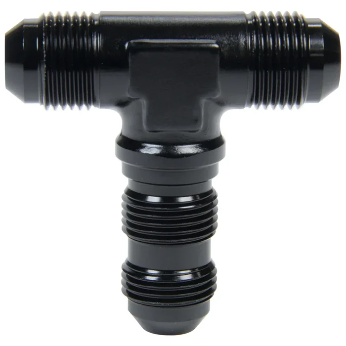 Allstar Performance Bulkhead Tee – 8 AN Male x 8 AN Male x 8 AN Male Bulkhead – Black Anodize