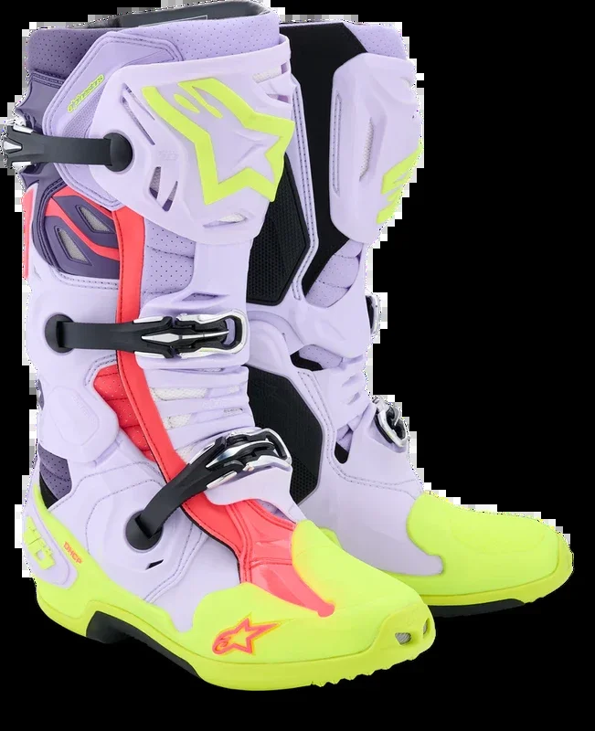 Alpinestars 482-0016011 2010520-3150-11 TECH 10 SUPERVENTED PURP/YLW FLUO/DIVA PINK 11