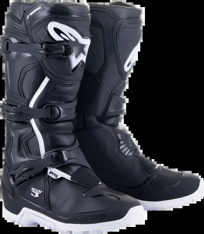 Alpinestars 482-47509 2013324-12-9 TECH 3 ENDURO WTRPRF BOOTS BLACK/WHITE SZ 9