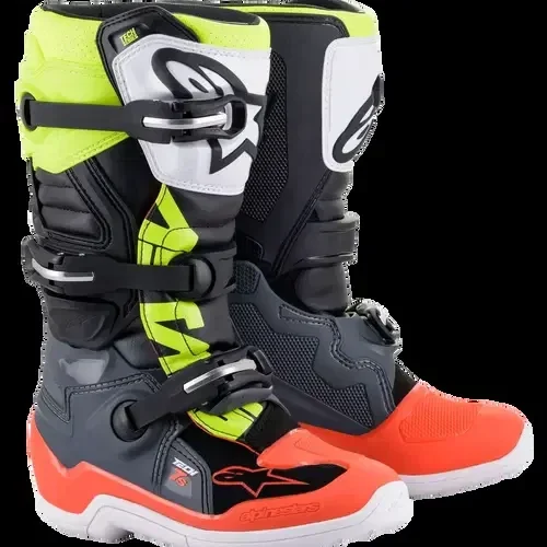 Alpinestars Tech 7s Youth Boots – Black/Gray/Red/Yellow – Size 2