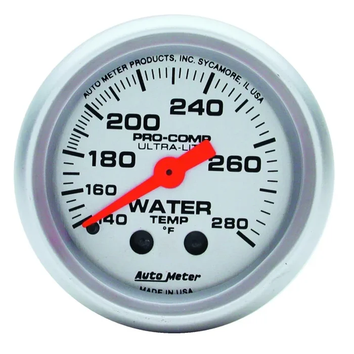 Auto Meter Mini Ultra-Lite Water Temperature Gauge – 2-1/16 ” – 140-280