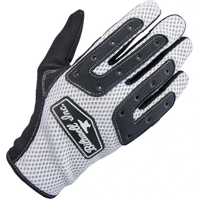 Biltwell Inc. Anza Gloves – White/Black – Medium 1507-0401-003