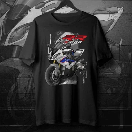 BMW S1000RR 2012-2014 Alpine White & Lupin Blue Metallic & Magma Red on T-shirt
