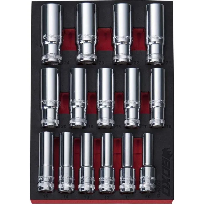 BOXO 15Pc 1/2 ” 12PT Deep Socket Set (10mm to 24mm)