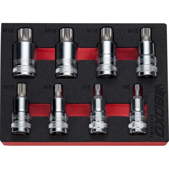BOXO 8Pc 1/2 ” Spline Bit Socket Set