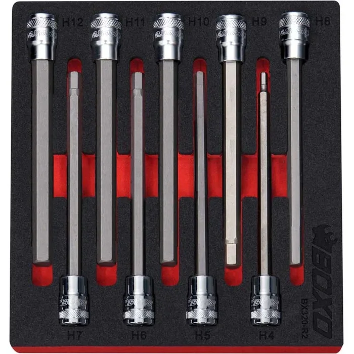 BOXO 9Pc 3/8 ” Long Hex Bit Socket Set