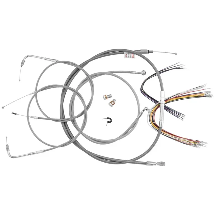 Burly Brand Cable and Brake Line Kit – 15 ” Bagger Bars – Stainless Steel B30-1301