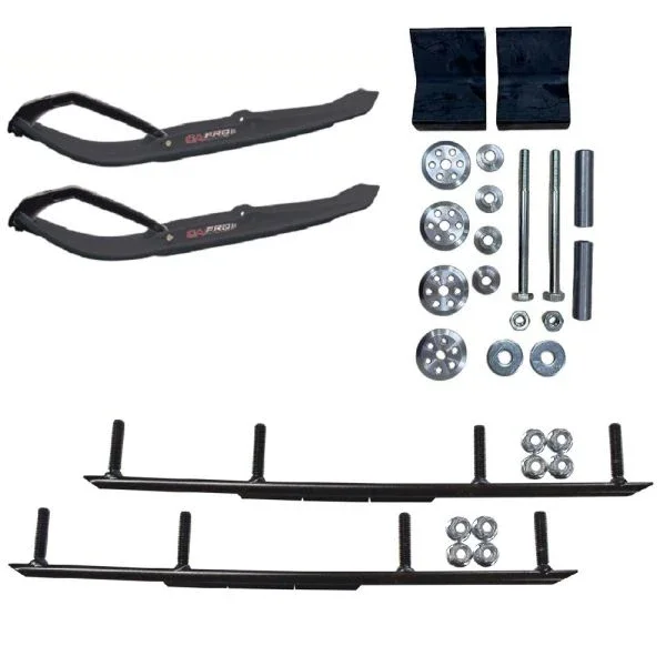 C&A Pro Black MTX Snowmobile Skis w/ 10″ Round Bars Complete Kit Lynx 2022+ Shredder
