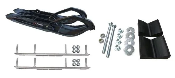 C&A Pro Black XCS Snowmobile Skis w/ 6″ Shaper Bars Complete Kit 2016+ Ski-Doo w/o T.S. Adjustable (excl. Summit)