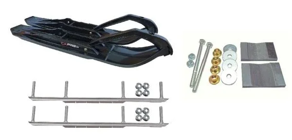 C&A Pro Black XCS Snowmobile Skis w/ 7.5″ Shaper Bars Complete Kit Yamaha Old Phazer Strut Suspension