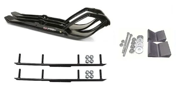 C&A Pro Black XPT Snowmobile Skis w/ 4″ Round Bars Complete Kit Yamaha 2014 & Newer Viper