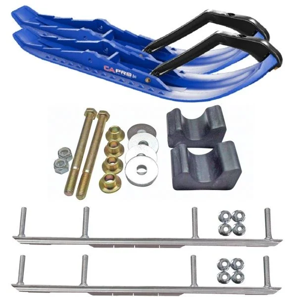 C&A Pro Blue TMX Snowmobile Skis w/ 6″ Shaper Bars Complete Kit Arctic Cat 2009 and Previous