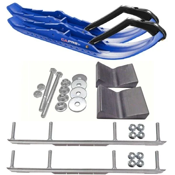 C&A Pro Blue TMX Snowmobile Skis w/ 7.5″ Shaper Bars Complete Kit Yamaha 2014 & Newer Viper