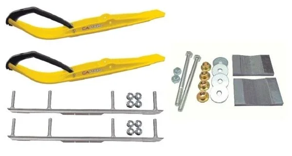 C&A Pro Yellow Razor Snowmobile Skis w/ 4.5″ Shaper Bars Complete Kit Yamaha Old Phazer Strut Suspension