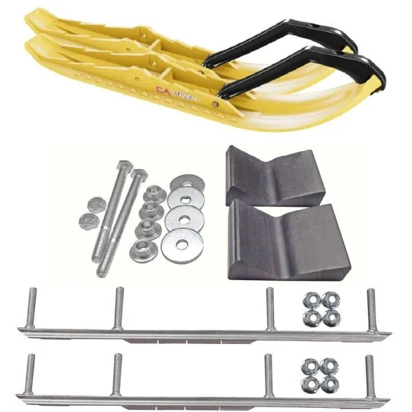 C&A Pro Yellow TMX Snowmobile Skis w/ 6″ Shaper Bars Complete Kit Yamaha 2014 & Newer Viper