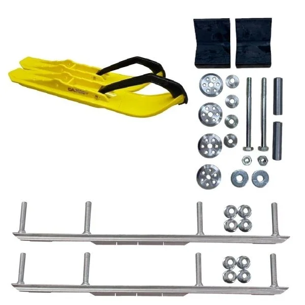 C&A Pro Yellow XCS Snowmobile Skis w/ 6″ Shaper Bars Complete Kit Arctic Cat 2016+ M-Series / Blast / Riot X