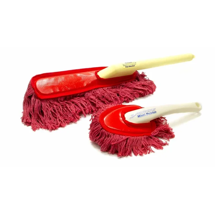 California Car Duster California Detail Kit Car Duster Plastic Handle Duster Plastic Handle Dash Duster Paraffin Baked Cotton – Red