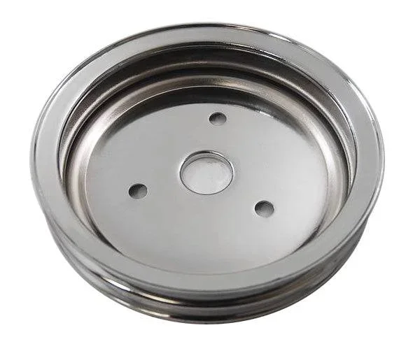 Chevy SBC Crank Pulley 2 Groove-Chrome RPC R9603