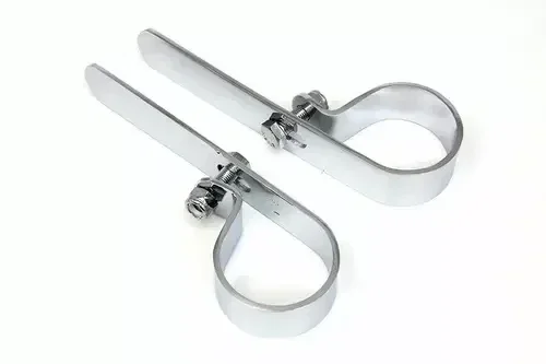 Chrome 2-1/2 Muffler P Clamp Set for Harley Davidson by V-Twin