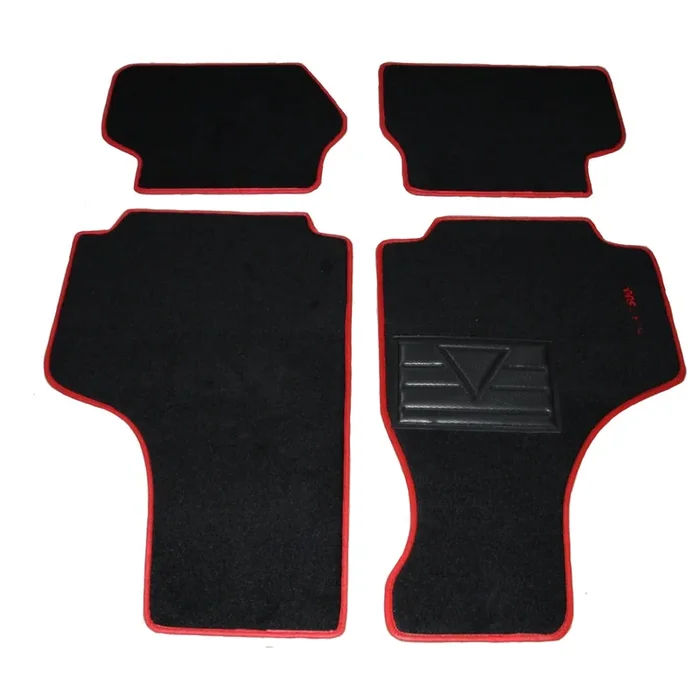 CLASSIC FIAT 500 1964-75 LHD CARPET MAT SET OF 4 PIECES WITH RED TRIM