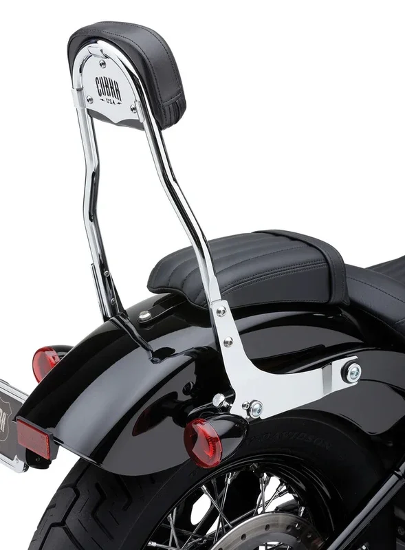 Cobra 82-96537 602-2006 DETACHABLE BACKREST ROUND CHROME FLDE/FLSL/FXBB 18-22