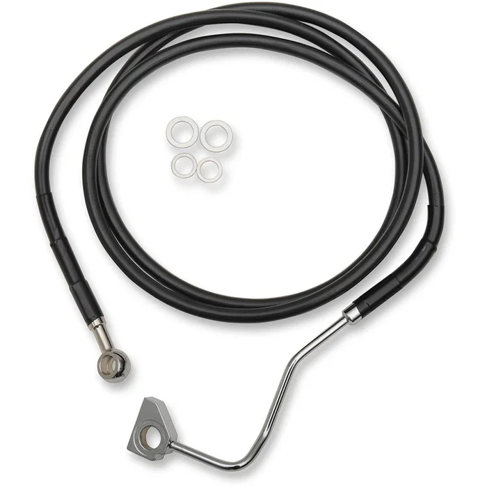 Drag Specialties Front Brake Line – 64-1/2 ” – Black Stainless Steel [MPN: 1741-3988]