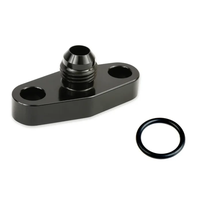 Earl’s Turbo Fitting – Adapter – Straight – Oil Pan Drain Flange to 6 AN Male – Aluminum – Black – T40/2024 Turbos