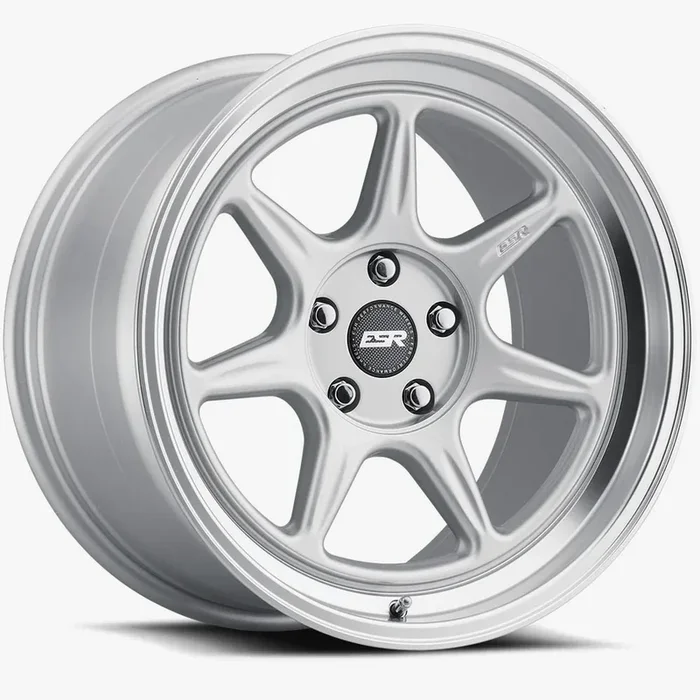 ESR Wheels CR7 18×9.5 5×115 ET15 Hyper Silver w/ Machined Lip 89551415 CR7HS-ML 5X115