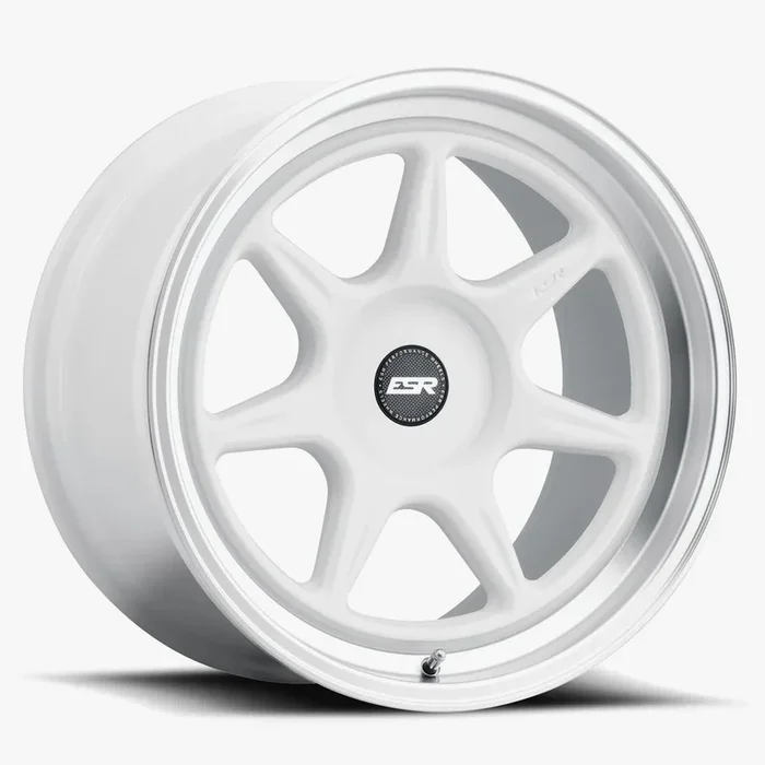 ESR Wheels CR7 18×9.5 5×120 ET22 Gloss White w/ Machined Lip 89551422 CR7WHT-ML 5X120