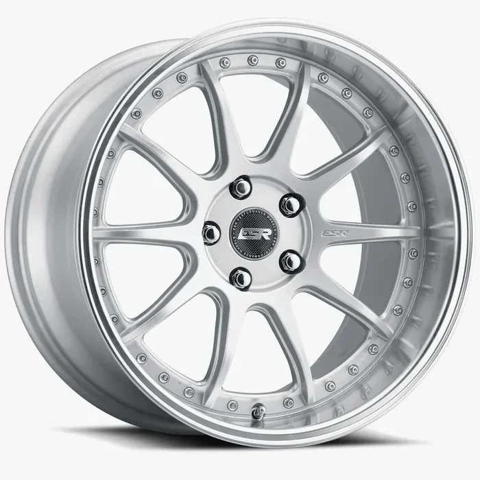 ESR Wheels CS12 18×8.5 5×100 ET35 Hyper Silver w/ Machined Lip 88550035 CS12HS-ML