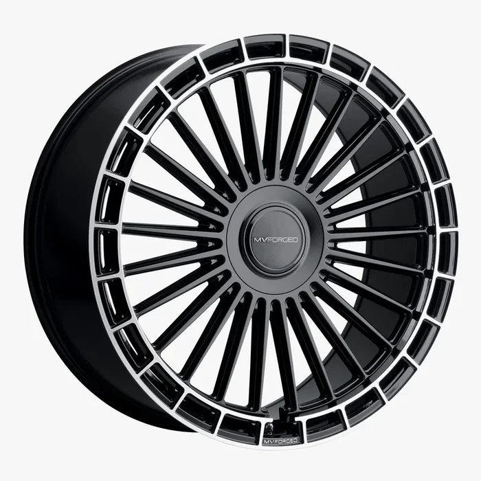 ESR Wheels MVF40 24×9 Blank ET15-40 Gloss Black w/ GLOSS BLACK DIAMOND RING Lip 4905BBCC MVF40DRGB-P1