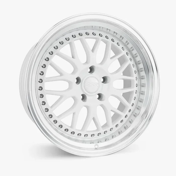 ESR Wheels SR01 18×10.5 5×120.6 ET15 Gloss White w/ Machined Lip 80551415 SR01WHT-ML 5X120.6