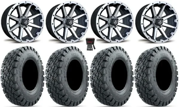 Fairway Alloys Rebel 14″Golf Wheels Mh 22″ Timberwolf A/T Tires Yamaha