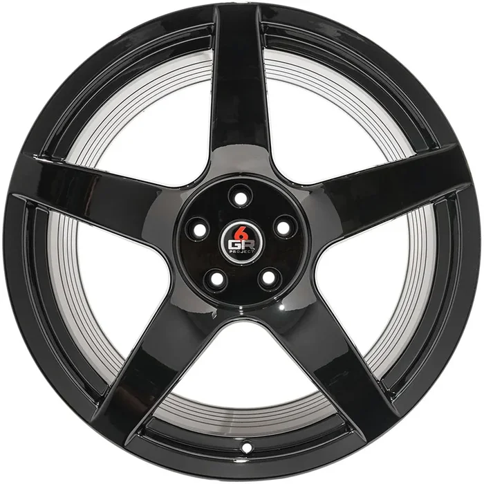 FIVE Gloss Black 20×10 & 20×11 (Staggered) Wheel Set for Mustang 2005-23 & 2024+ | Project 6GR