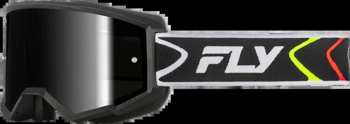 Fly Racing 37-51537Y 37-51537Y YOUTH ZONE GOGGLE BLACK/WHITE W/BLACK MIRROR/SMOKE LENS