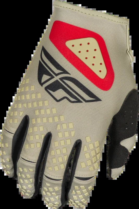 Fly Racing 378-4103X 378-4103X KINETIC SYM GLOVES LIGHT GREY/RED/BLACK 3X