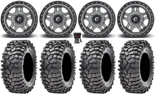 Fuel Anza Gunmetal 14″ Wheels 30″ Roxxzilla Tires Polaris RZR XP 1000 / PRO XP / Ranger XP 900/1000