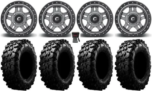 Fuel Anza Gunmetal 15″ Wheels 29″ Carnivore Tires Polaris Sportsman / RZR / Ranger
