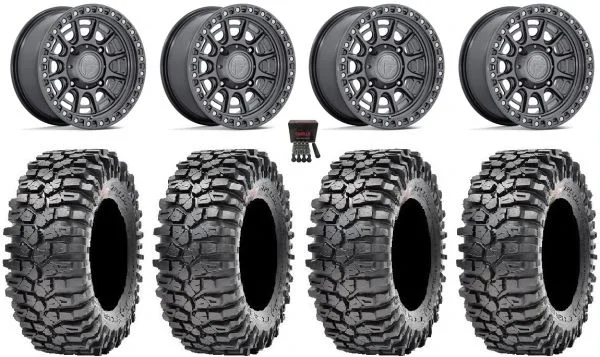 Fuel Cycle 15″ Wheels Gunmetal +10mm 32″ Roxxzilla 396 Tires Polaris Sportsman / RZR / Ranger