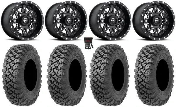 Fuel Lethal 15″ Wheels Black 35″ Alpha Tires Can-Am Maverick X3 / Honda Pioneer 1000 / Talon