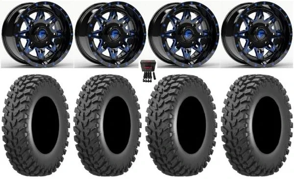 Fuel Lethal Blue 15″ Wheels 32″ Cross Trail Tires Polaris RZR XP 1000 / PRO XP / Ranger XP 900/1000